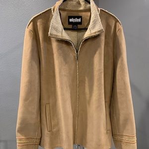 Women's XL Kenneth Cole Unlisted Faux Suede/ Fleece Tan Zip Jacket